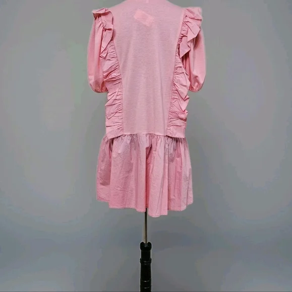 English Factory- Mixed Media Ruffle Detail Mini Dress -Size Medium - Picture 9 of 17
